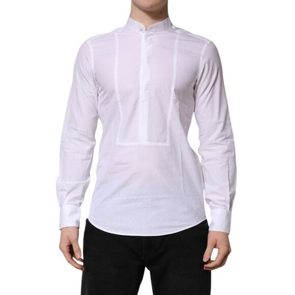 Dolce & Gabbana White Cotton Slim Long Sleeves Formal Men's Shirt